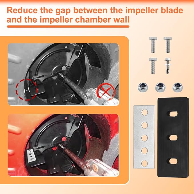 Cenipar 3/8" Snow Blower Impeller Modification Kit-4-Blade Universal-for Modifies 2-Stage Machine, Improve Efficiency of The Snow Blower(4)