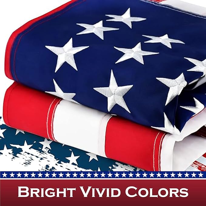 American Flag 2x3 Outdoor Sleeve, Sleeves for Flags, New 420D Polyester, Heavy Duty Durable Tear-Proof, Embroidered Stars, Sewn Stripes, UV Protection, Sleeved American Flag (Pole NOT Included)