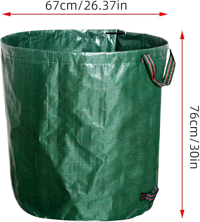 kingsea 2 Pack Reusable Garden Waste Bags,Heavy Duty Yard Waste Bag with Dual Handles,Lawn Pool Garden Leaf Bag for Collecting Leaves Grass Clippings Yard Debris (72 Gallon)
