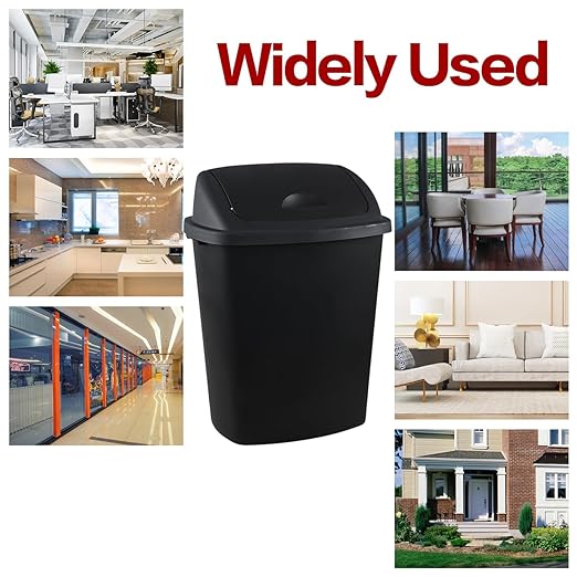 4 Pack 70 liters Large Outdoor Trash Can, Black Recycling Bin with Swing Lid