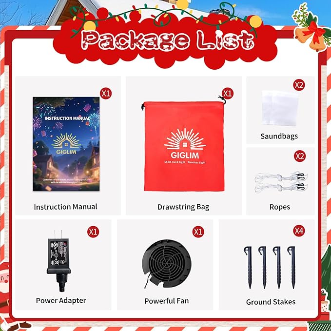 2025 Christamas Inflatable Santa 6FT Holding Sign Santa Claus Christamas Inflatables Outdoor Decorations Xmas Santa Blow Up Yard Decor with 8 Built-in LEDs for Holiday Party Yard Garden Lawn Decor