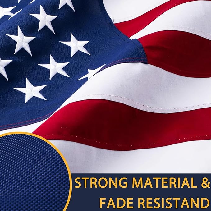 American Flag 8x12ft Ultra Durable for Outside, TearProof Spun Polyester, Embroidered Stars, Brass Grommets, Perfect for Outdoor US Flag, Show Your Patriotism with Long-Lasting Quality