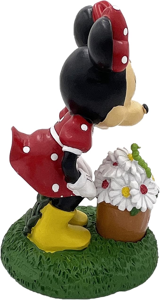 Disney Minnie Mouse with Caterpillar Everyday Outdoor Garden Statue, 8 inches Tall, Officially Licensed Disney Product