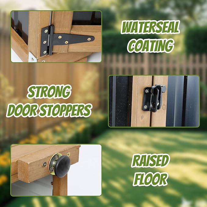 Outdoor Storage Cabinet,Wood & Metal Storage Shed with Adjustable Shelves & Lockable Doors,Vertical Outdoor Cabinets for Backyard Patio, Gardening Tools and Accessories,Brown
