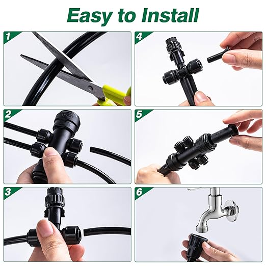 Drip Irrigation System Kit,197FT/60M Garden Watering System with Hose Distribution Tubing Drip Emitters Connectors,Automatic Drip Irrigation Kit for Plant,Greenhouse, Yard,Lawn,Patio