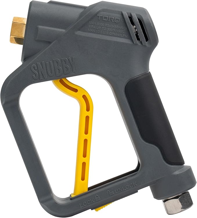 Chemical Guys Snubby Pressure Washer Gun with Foam Cannon Attachment - Short Handle for Gas and Electric Pressure Washers, Ideal for Car Washing, Detailing, and Home Cleaning Projects