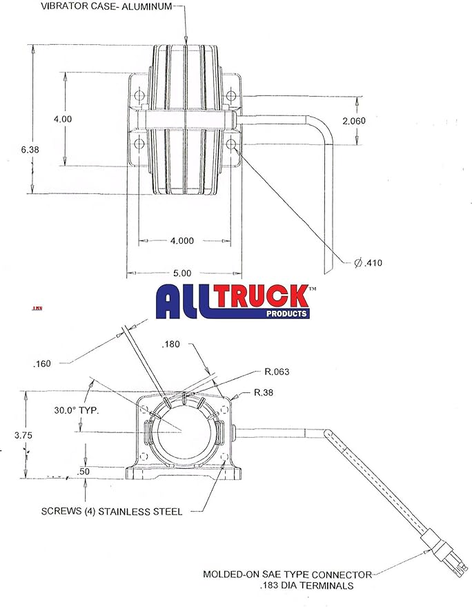 VB080 80 LB 12 VDC Vibrator for Salt Sand Spreader, Concrete Mixer. Dump Truck, Fertilizer Spreader, Lime Spreader,Manure Spreader, Grain Bin