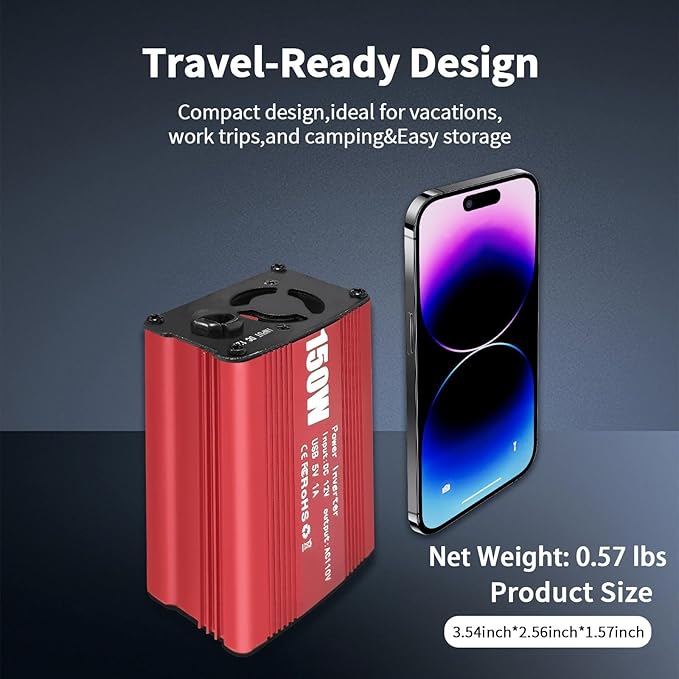 Car Power Inverters 1200W Inverter - 12v DC to 110v AC Converter with AC Outlets USB Type-c Port,Car Power Converter for Truck/Home/Vehicles/Laptop Trip