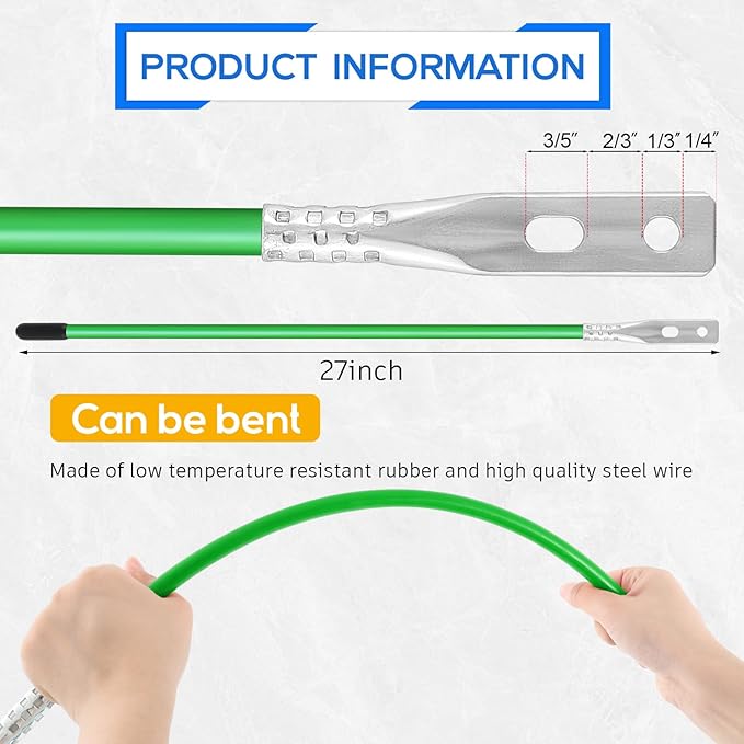 Lasnten 4 Pcs 27 Inch Snow Plow Blade Markers Guide Kit Steel Wire Inside Bolt on Bumper Guides High Visibility Easy Installation for ATV Snowplows(Green)