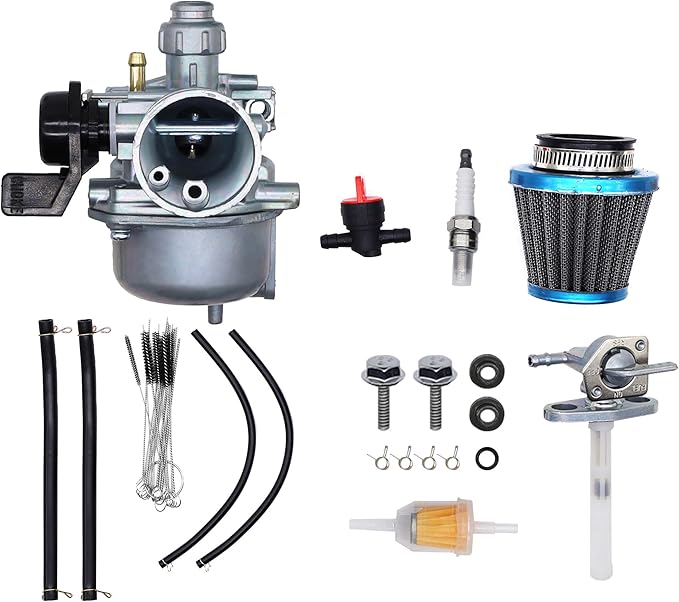 XR70 CRF70 Carburetor Compatible With Honda XR70R 1997-2003 CRF70 XR70 1997-2005 CRF70F 2004 2005 2006 2007 2008 2009 2010 2011 2012 Replace 16100-GCF-672 with Air Filter Fuel Valve Petcock