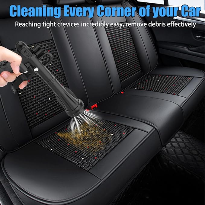 Car Detailing Air Gun, High Pressure Air Blower Dryer for Car Interior Cleaning, Quickly Blasts Dirt and Dust, Compressor Pneumatic Air Blaster Cleaning Tool, Black