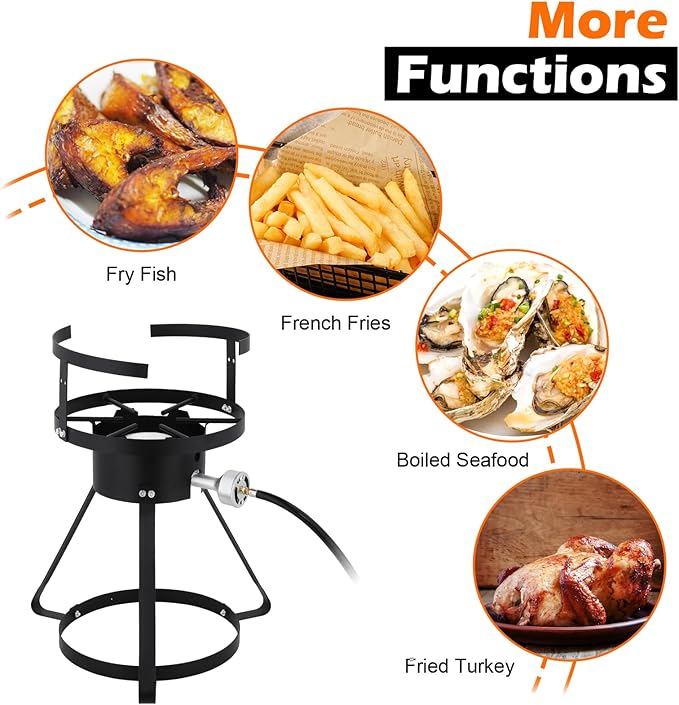 30 Qt Round Turkey Deep Fryer & 10 Qt Fish Fryers,Gas Propane Turkeys Fryer Set,Aluminum Seafood Boil Pot,Turkey Deep Fryers Set,with Propane Gas Burner,for Crab Lobster Shrimp Boiling (Silver)