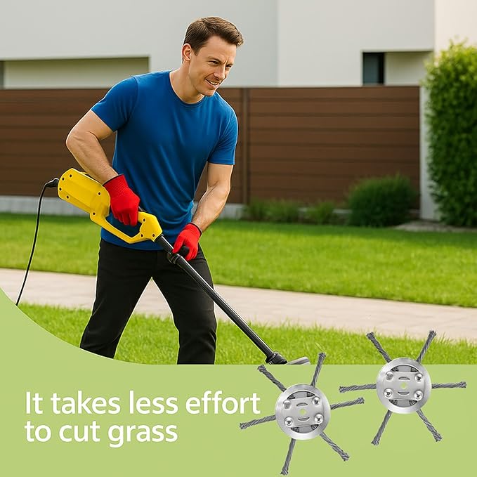 3 Pcs Steel Wire Grass Trimmer Head, String Trimmer Replacement Head, 6 Inches Universal Steel Wire Weed Trimmer Head for Electric Battery Powered Cordless String Trimmer (3, Silver)