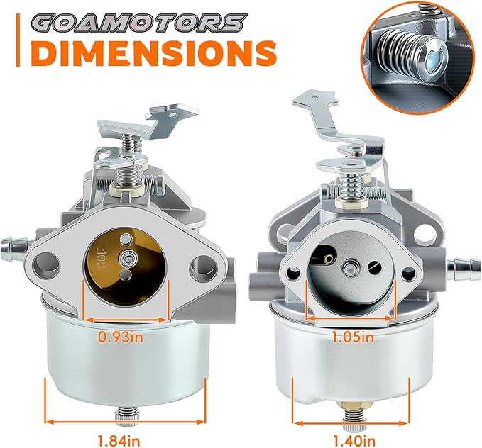 HH100 Carburetor 632424 with Fuel Filter Fuel Line for Tecumseh HH100 4 Cycle Horizontal Engine for Tecumseh HH120 Engine Snow Blower Carburetor Replacement