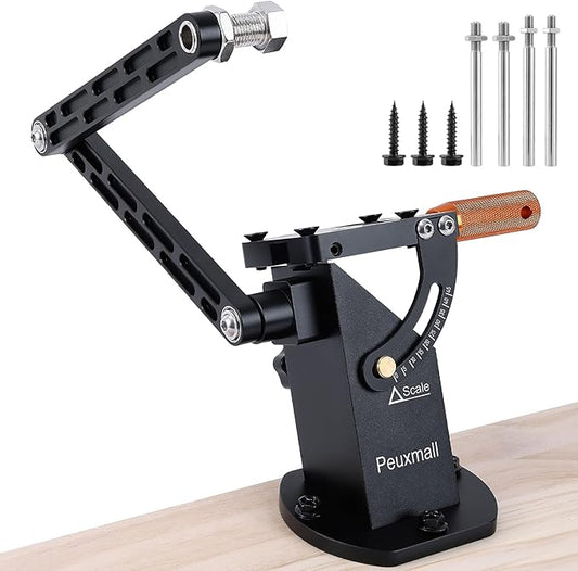 Lawn Mower Blade Sharpener, 15°-45° Adjustable Frame with Ball Bearing Manufacture Handle for Right Left Hand Blades, Lawnmower Blade Sharpening Tool Use with Angle Grinder (Black) - Max Width: 70mm