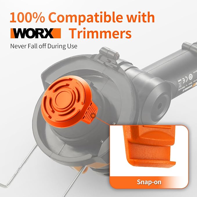Replacement Spool Cap Covers Compatible with Worx, Trimmer Cap Suitable for Worx Weed Eater String Trimmers WA0010, WA6531 (3-Pack)