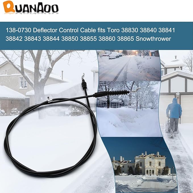 Deflector Control Cable 138-0730 for Toro Snow Thrower fits 28 30 32 Power Max Heavy-Duty Snow Thrower 38830 38840 38841 38842 38843 38844 38850 38855 38860 38865