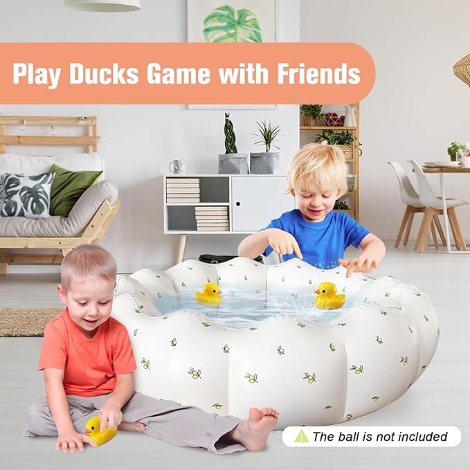 Inflatable Baby Pool, Portable Paddling Baby Swimming Pool, Toddlers for Ages 0-3 Years Girls and Boys, Indoor& Outdoor, Garden and Backyard Summer Water Party, 35.4x9.8 in(White)