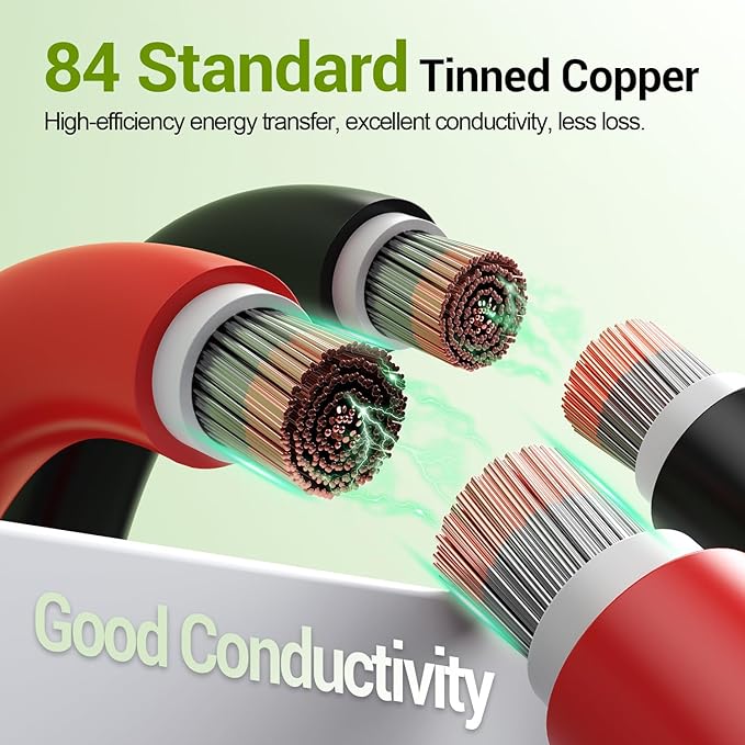 30FT 10AWG Solar Extension Cable, 10 Gauge Solar Panel Wire with Female and Male Connectors for Outdoor RV, Off-Grid Photovoltaic Systems (Black+Red)