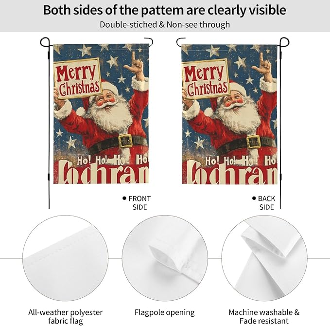 Merry Christmas Garden Flag Vertical Double Sided Outdoor Yard Flags 12.5x18 Inch Burlap Banners Vertical Double Sided for Outdoor Decor Lawn