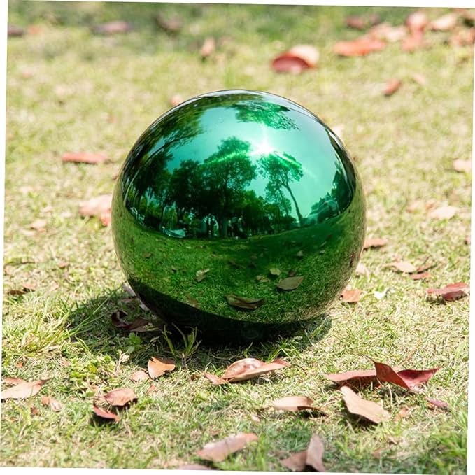 Milisten Garden Gazing Ball Reflective 4.72inch Outdoor Decorative Stainless Steel Sphere