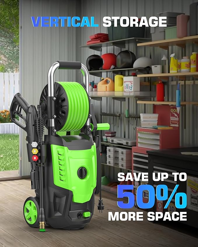 Pressure Cleaner, Portable Power Cleaner with 4 QC Nozzles and Soap Bottle, Cleaner Machine for Cars/Home/Driveways/Patios/Decks/Fences