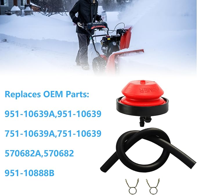 570682A Primer Bulb Fuel Line Kit Replacement Tecumseh Sear Craft-sman Yard Machines Snow Blower Thrower Parts 570682 321802A 751-10639 951-10639A 056-200 951-10888A