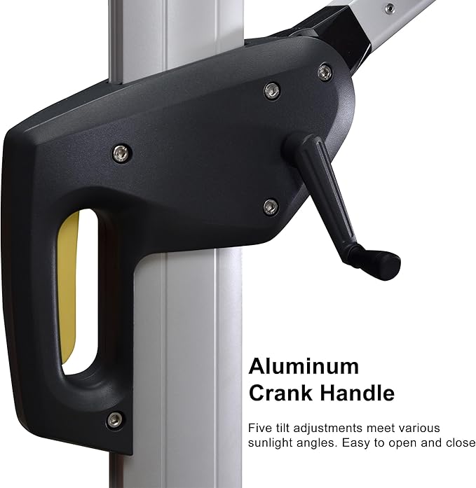 PURPLE LEAF 11 Feet Patio Umbrella Outdoor Round Umbrella Large Cantilever Umbrella Windproof Offset Heavy Duty Sun for Garden Deck Pool Patio, Terra