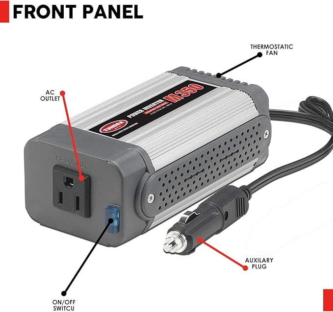 Tundra M Series - Truck Power Inverter - Modified Sine Wave 350W / 12 Volts DC to 120 Volts AC - M350