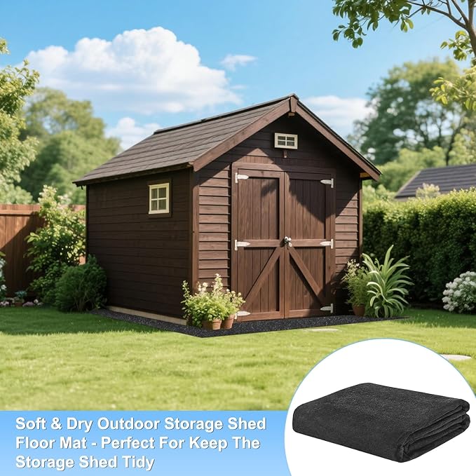 Outdoor Storage Shed Mat, 8 x 6 FT Garage Floor Mats with Reusable, Washable, Non Slip, Durable for Protects Garage Floors/Driveways/Entrance Doors/Deck [Gray]