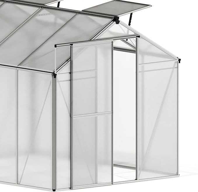 Greenhouse Jasmin 5 Aluminum Frame - 6.3 x 10.4 ft Approx. 6 mm Polycarbonate Panels