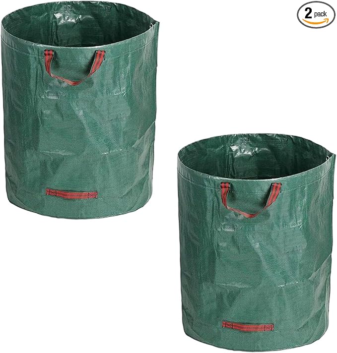 Yard Waste Bags 2 Pack 16 Gallon/72 Gallon Reusable Heavy Duty Leaf & Lawn Bags with 2 Handles for Leaves Grass Garden Debris (2x72 Gallons)