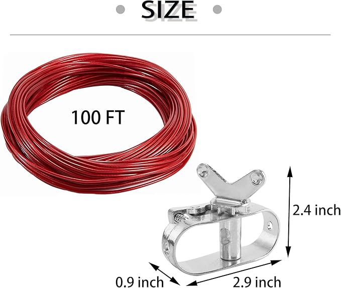 Pool Cover Cable and Winch Kit - 100ft Pool Cover Cable and Aluminum Spring Loaded Ratchet for Securing Above Ground Swimming Pool Winter Covers