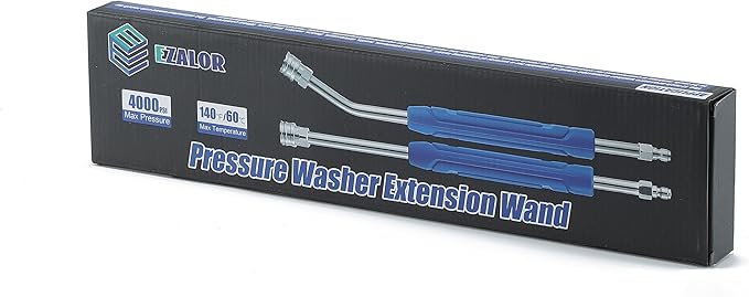 Pressure Washer Extension Wand, 17 Inch Stainless Steel Pressure Washer Wand with Slip Resistant Plastic Protective Cover, 1/4'' Quick Connect, 2 Pack