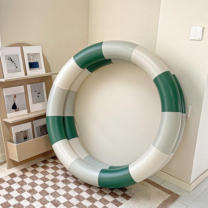 Cute Inflatable Pool Baby Blow Up Swimming Pool Family, Thickened Water Pool, Space Saving Design (Green Stripe)