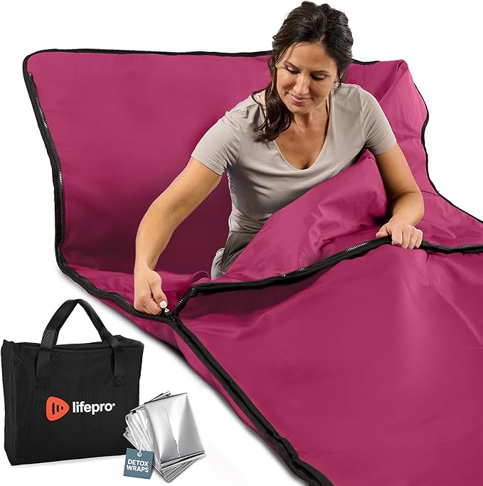 LifePro RejuvaWrap Far Infrared Sauna Blanket for Detox & Relaxation – Available in 5 Colors & 3 Models – Portable Sauna Blanket Infrared for Muscle Relief, Circulation & Recovery – 9 Heat Levels
