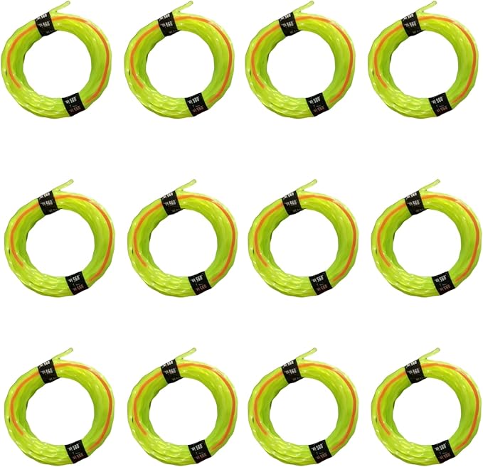 12 Pack String Trimmer Line .095 Compatible with Ego String Trimmer 095 Weed Eater String Pre-Cut Dual Color 3-section Fast-positioning Twisted Trimmer Line Universal Fit Weed Wacker String 14 ft