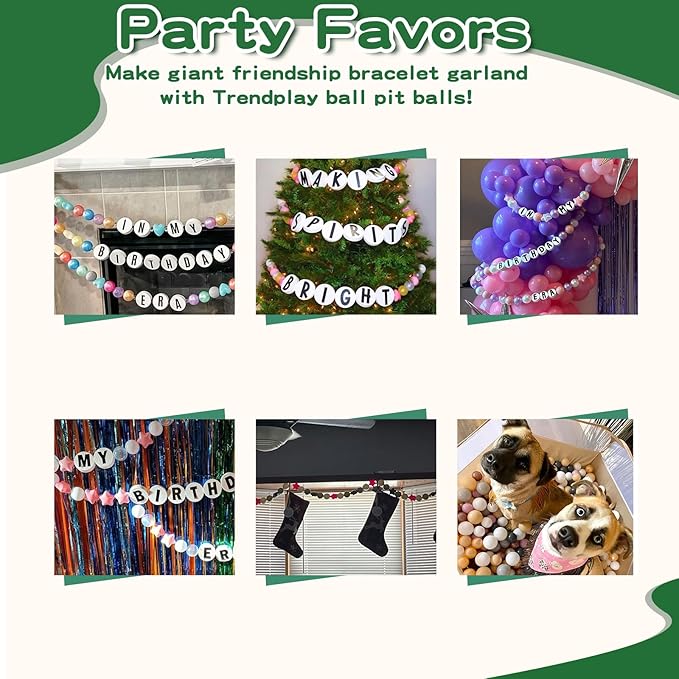 TRENDPLAY Plastic Balls for Ball Pits - Hollow Balls- Safe and Exciting Playtime - Perfect for Baby Pools, Birthday Party Decoration