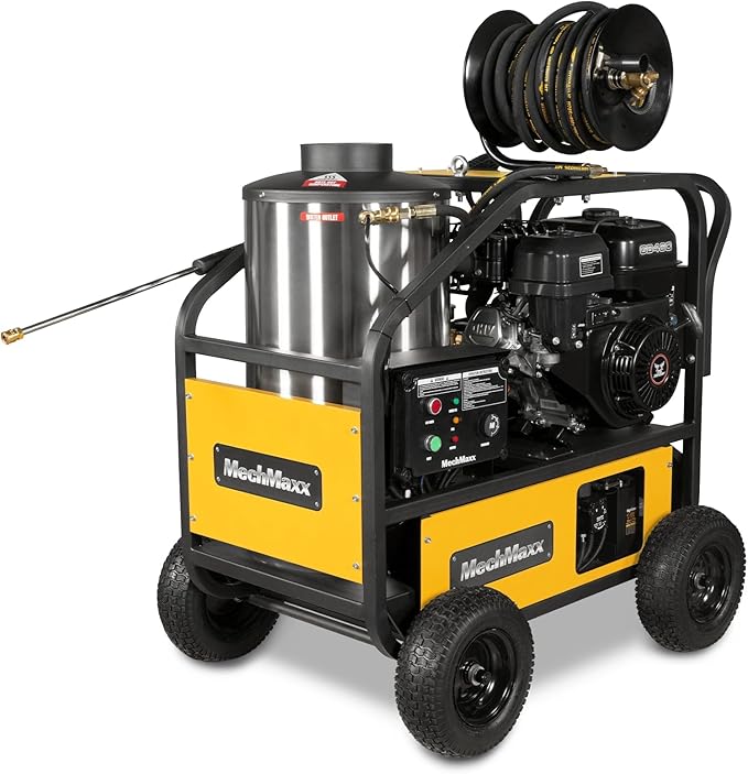 4000 PSI 4 GPM ZONSEN 459cc 15HP E-Start Gas Engine Power Hot Water Pressure Washer with Hose Reel, Model HPW40D