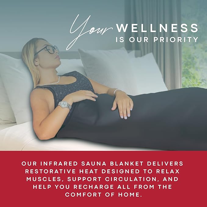 Sauna - Portable Sauna for Home - Infrared Blanket for Detox, Weight Loss & Relaxation, Dry Heat Therapy Bag, Personal Wellness at-Home Wraps with Adjustable Temp 95-185°F. 110V 500 Watts, 71" x 36"