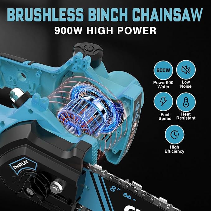 2-in-1 Cordless Pole Saw, 8 Inch Brushless Pole Chainsaws for Makita 18V Battery, 8 lb Lightweight, Auto Oiling, 14.8 FT MAX Extension Pole Saws for Tree Trimming(NO Battery)