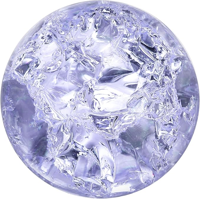 uxcell 30mm/1.2" Crystal Sphere Ball Ice Cracked Glass Solid Decorative Sphere Crystal Ball Prop Ornament for Feng Shui Divination Fortune Telling Tabletop Fountain Decoration, Purple