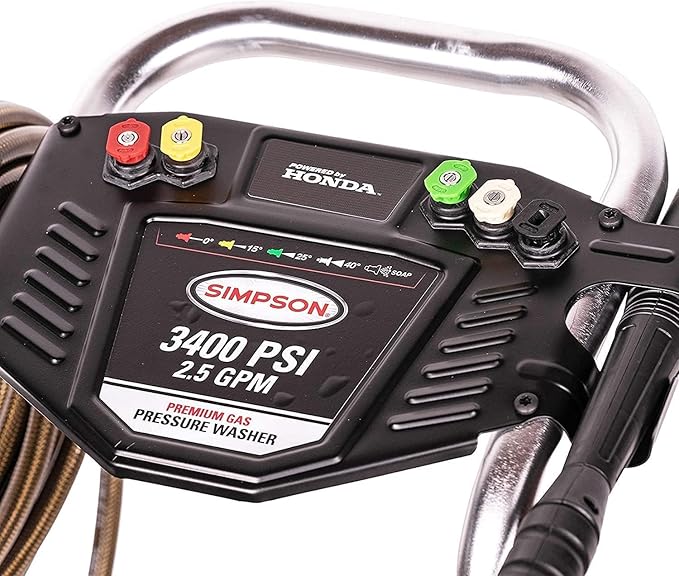 Simpson Cleaning 3400 PSI Gas Pressure Washer, 2.5 GPM Power Washer for Commercial Use, Honda GX200 Engine, 25-Foot Hose, Aluminum Series, 49-State (ALH3228-S)