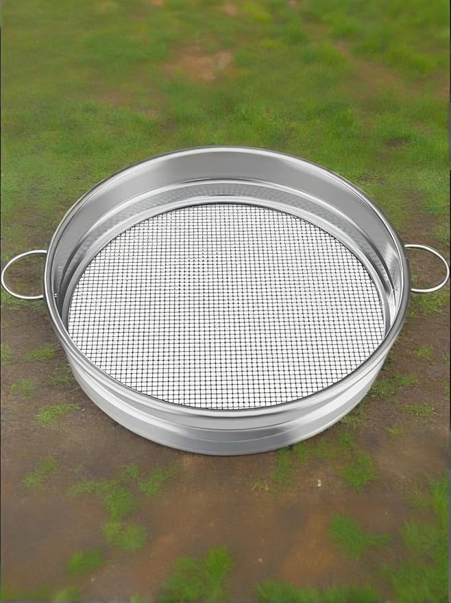 Large Soil Sifter for Gardening, Compost Sifter, Dirt Sifter, Rock Sand Sifter, Fireplace Ash Sifter, Garden Soil Sieve, Metal Gravel Wood Pellet Worm Sifter, 19 inch Heavy Duty Bin Outdoor Helper