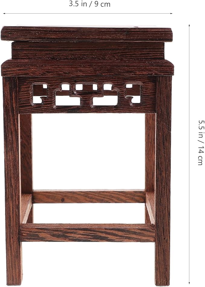 HOMSFOU Indoor Plant Stand Wooden Planter Stand Oriental Planter Stand Plant Holder Stool Chinese Display Pedestal Fishbowl Vase Aquarium Table Lamp Teapot Stand for Home Patio
