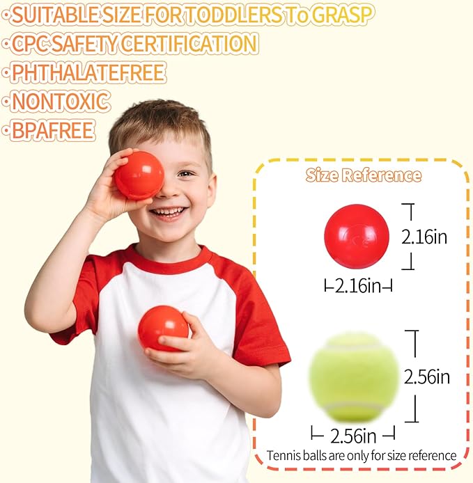 Ball Pit Balls for Kids, Plastic Refill 2.2 Inch Balls, 100 Pack, Bright Colors, Phthalate and BPA Free, Includes a Reusable Storage Bag with Zipper