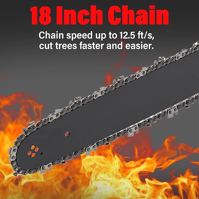 Gas Chainsaw 18 Inch, 58CC 2 Stroke Gas Powered Chainsaw, Single Cylinder Air-cooled Petrol Chain Saws Gas for Cutting Wood Outdoor Garden Farm Home