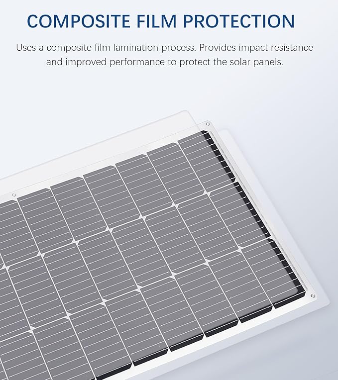 Flexible Solar Panel kit 100W 12V, monocrystalline Solar Panel10A Charge Controller,Extension Cable,Y-Type Connector for Off Grid RV, Boat,Cabin,Home Uneven Surfaces (100W Solar KIT White)