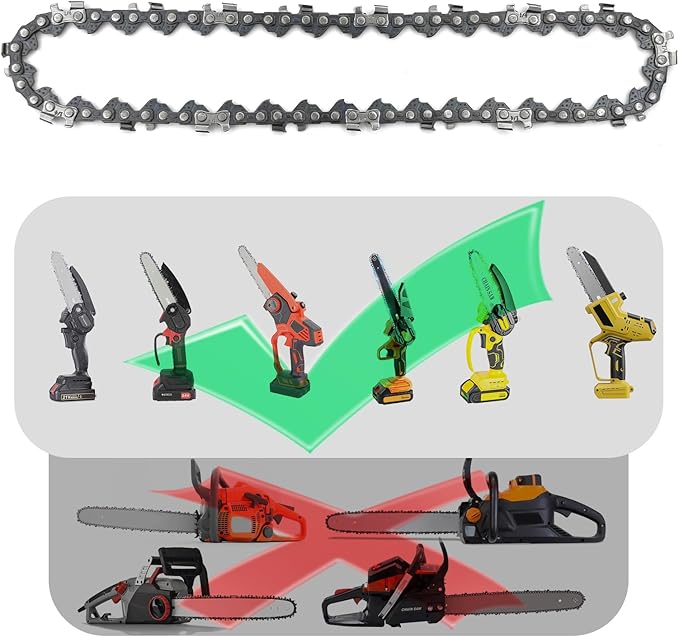5 Pieces 6 Inch Chainsaw Chain, Replacement Chains for 6 Inch Cordless Electric Portable Mini Chainsaw, Chains Fit for 6-inch Mini Chainsaws -37 Drive Links