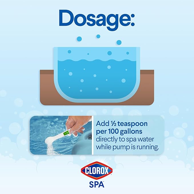 Clorox® Pool&Spa™ Spa Water All-in-One Sanitizer & Shock, Destroys Contaminants, Clears Cloudy Water, 2LB (Pack of 1)